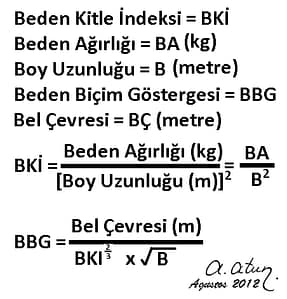 Beden Biçim Göstergesi Formülü by ATA ATUN Formula of “A Body Shape Index” ABSI by ATA ATUN